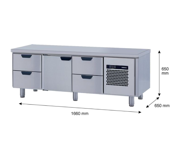 Porkka - Grillkylbänk GNL - Kylaggregat, 3 Moduler - Mått: 1660 x 650 x 650 mm - 61