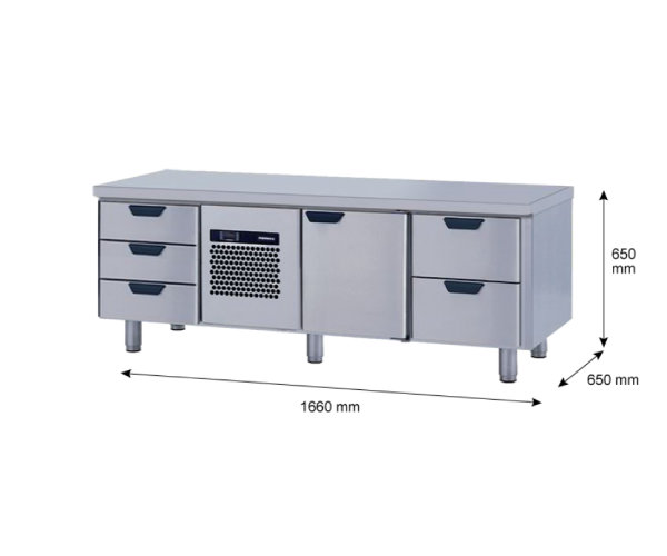 Porkka - Grillkylbänk GNL - Kylaggregat, 3 Moduler - Mått: 1660 x 650 x 650 mm - 10