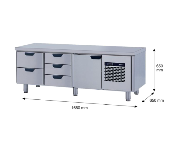 Porkka - Grillkylbänk GNL - Kylaggregat, 3 Moduler - Mått: 1660 x 650 x 650 mm - 66