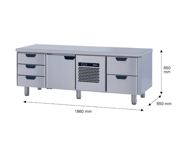 Porkka - Grillkylbänk GNL - Kylaggregat, 3 Moduler - Mått: 1660 x 650 x 650 mm - 49