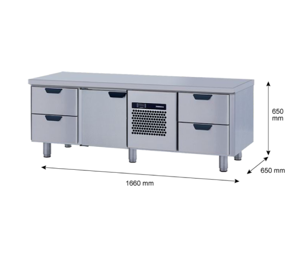 Porkka - Grillkylbänk GNL - Kylaggregat, 3 Moduler - Mått: 1660 x 650 x 650 mm - 23