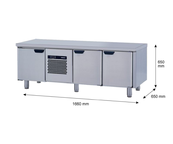 Porkka - Grillkylbänk GNL - Kylaggregat, 3 Moduler - Mått: 1660 x 650 x 650 mm - 36