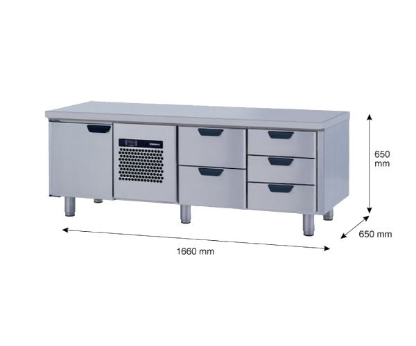 Porkka - Grillkylbänk GNL - Kylaggregat, 3 Moduler - Mått: 1660 x 650 x 650 mm - 41