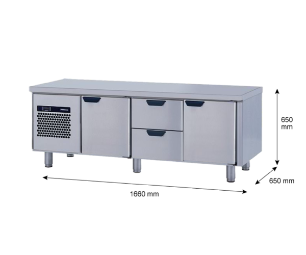 Porkka - Grillkylbänk GNL - Kylaggregat, 3 Moduler - Mått: 1660 x 650 x 650 mm - 99