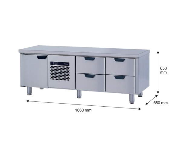 Porkka - Grillkylbänk GNL - Kylaggregat, 3 Moduler - Mått: 1660 x 650 x 650 mm - 40
