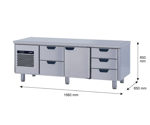 Porkka - Grillkylbänk GNL - Kylaggregat, 3 Moduler - Mått: 1660 x 650 x 650 mm - 83