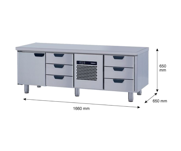 Porkka - Grillkylbänk GNL - Kylaggregat, 3 Moduler - Mått: 1660 x 650 x 650 mm - 21