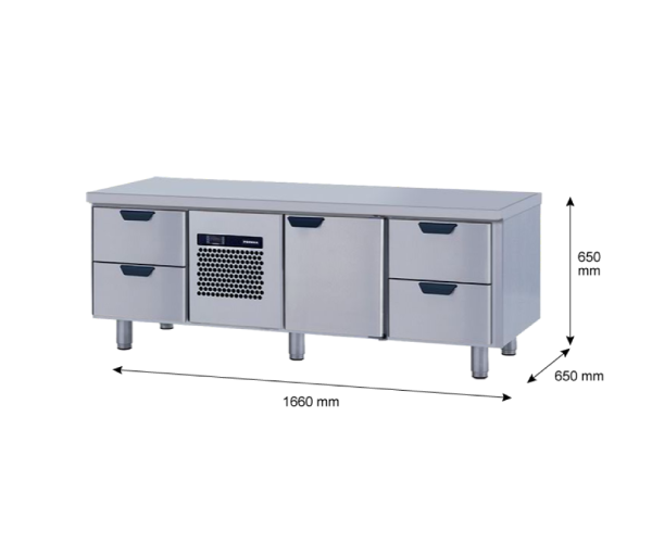 Porkka - Grillkylbänk GNL - Kylaggregat, 3 Moduler - Mått: 1660 x 650 x 650 mm - 46