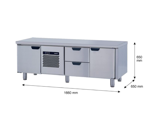 Porkka - Grillkylbänk GNL - Kylaggregat, 3 Moduler - Mått: 1660 x 650 x 650 mm - 39