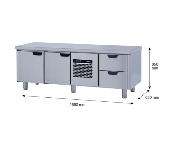 Porkka - Grillkylbänk GNL - Kylaggregat, 3 Moduler - Mått: 1660 x 650 x 650 mm - 14