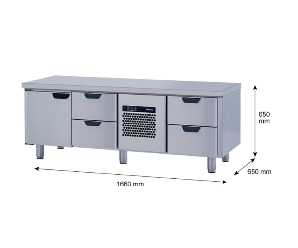 Porkka - Grillkylbänk GNL - Kylaggregat, 3 Moduler - Mått: 1660 x 650 x 650 mm - 17