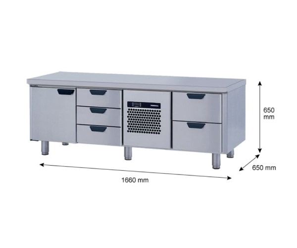 Porkka - Grillkylbänk GNL - Kylaggregat, 3 Moduler - Mått: 1660 x 650 x 650 mm - 20