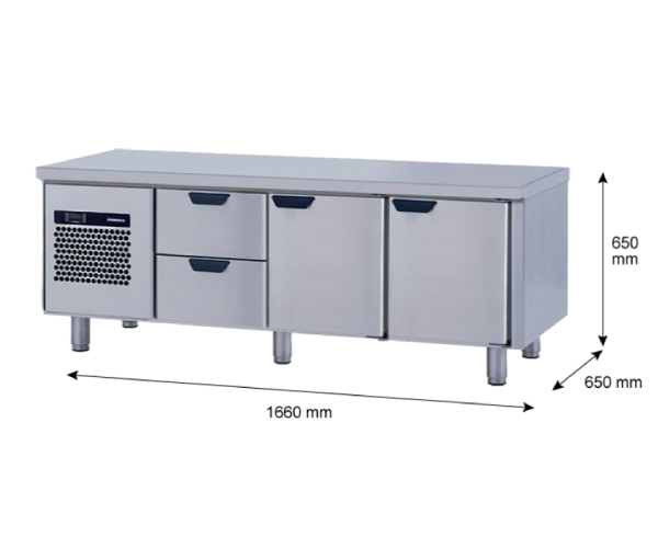 Porkka - Grillkylbänk GNL - Kylaggregat, 3 Moduler - Mått: 1660 x 650 x 650 mm - 81