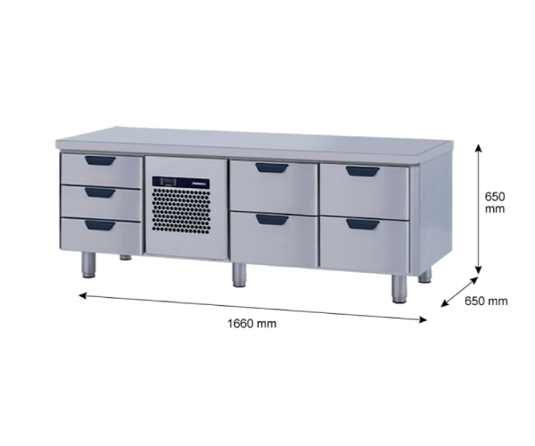 Porkka - Grillkylbänk GNL - Kylaggregat, 3 Moduler - Mått: 1660 x 650 x 650 mm - 31