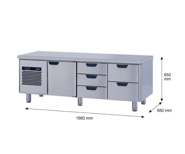 Porkka - Grillkylbänk GNL - Kylaggregat, 3 Moduler - Mått: 1660 x 650 x 650 mm - 103