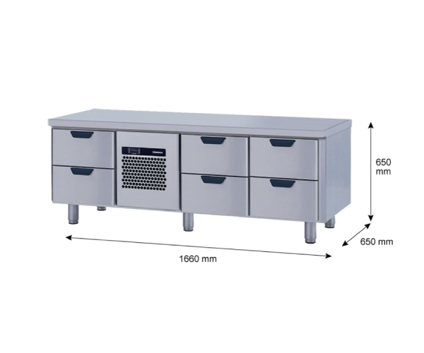 Porkka - Grillkylbänk GNL - Kylaggregat, 3 Moduler - Mått: 1660 x 650 x 650 mm - 4