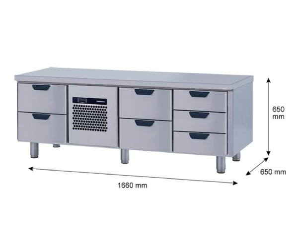 Porkka - Grillkylbänk GNL - Kylaggregat, 3 Moduler - Mått: 1660 x 650 x 650 mm - 5