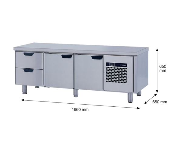 Porkka - Grillkylbänk GNL - Kylaggregat, 3 Moduler - Mått: 1660 x 650 x 650 mm - 60