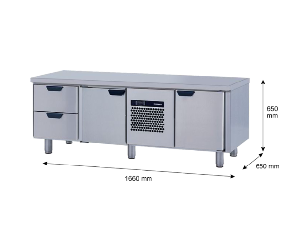 Porkka - Grillkylbänk GNL - Kylaggregat, 3 Moduler - Mått: 1660 x 650 x 650 mm - 22