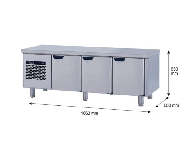 Porkka - Grillkylbänk GNL - Kylaggregat, 3 Moduler - Mått: 1660 x 650 x 650 mm - 96