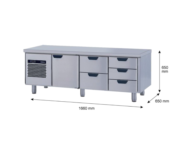 Porkka - Grillkylbänk GNL - Kylaggregat, 3 Moduler - Mått: 1660 x 650 x 650 mm - 101