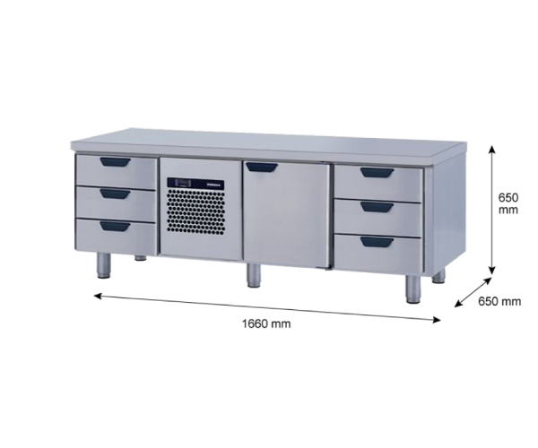 Porkka - Grillkylbänk GNL - Kylaggregat, 3 Moduler - Mått: 1660 x 650 x 650 mm - 11