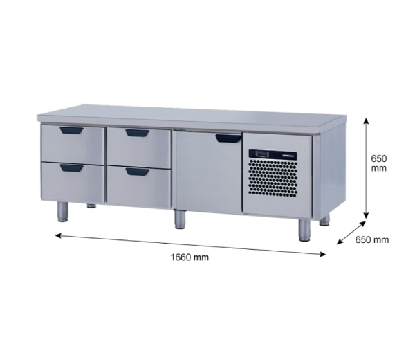 Porkka - Grillkylbänk GNL - Kylaggregat, 3 Moduler - Mått: 1660 x 650 x 650 mm - 63