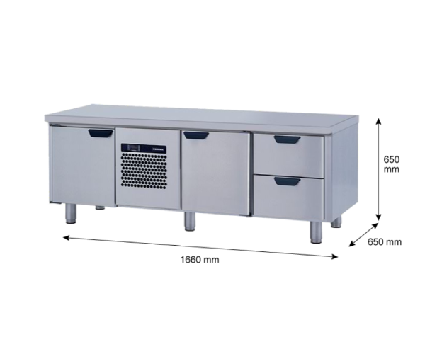 Porkka - Grillkylbänk GNL - Kylaggregat, 3 Moduler - Mått: 1660 x 650 x 650 mm - 37