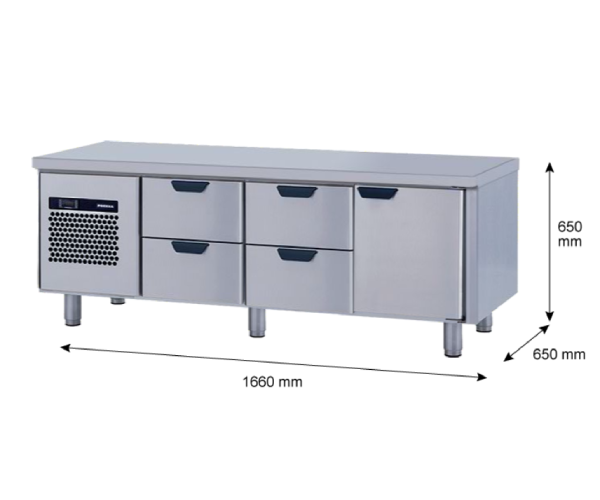 Porkka - Grillkylbänk GNL - Kylaggregat, 3 Moduler - Mått: 1660 x 650 x 650 mm - 84