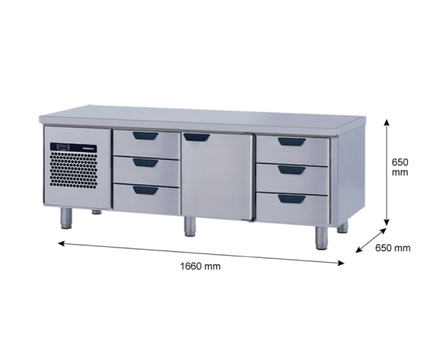 Porkka - Grillkylbänk GNL - Kylaggregat, 3 Moduler - Mått: 1660 x 650 x 650 mm - 89