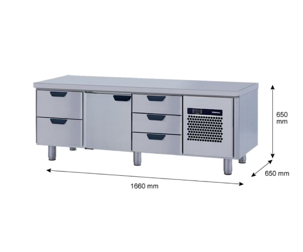 Porkka - Grillkylbänk GNL - Kylaggregat, 3 Moduler - Mått: 1660 x 650 x 650 mm - 62