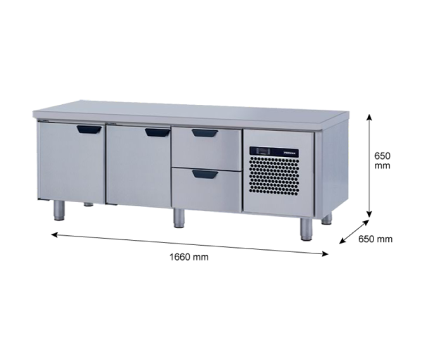 Porkka - Grillkylbänk GNL - Kylaggregat, 3 Moduler - Mått: 1660 x 650 x 650 mm - 105