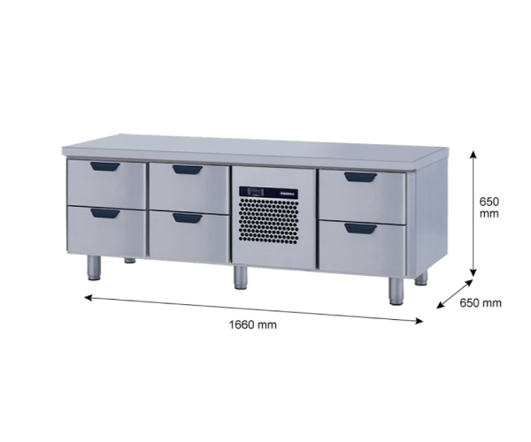Porkka - Grillkylbänk GNL - Kylaggregat, 3 Moduler - Mått: 1660 x 650 x 650 mm - 26