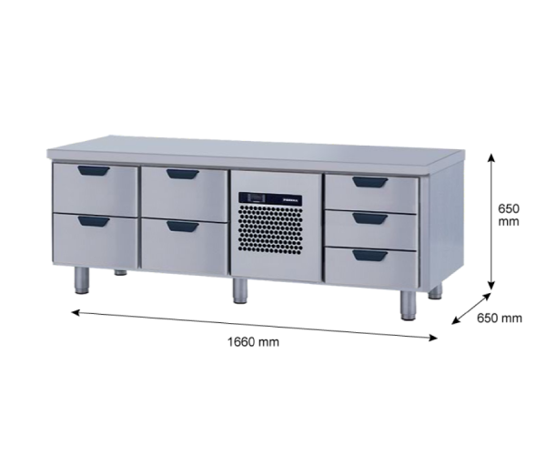 Porkka - Grillkylbänk GNL - Kylaggregat, 3 Moduler - Mått: 1660 x 650 x 650 mm - 27
