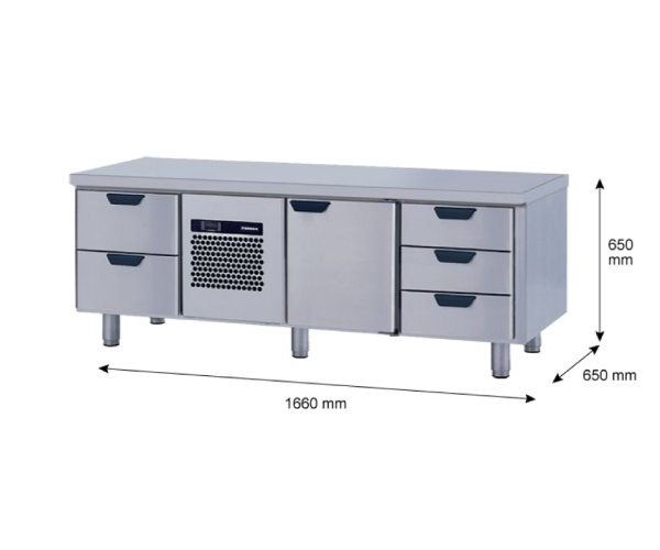 Porkka - Grillkylbänk GNL - Kylaggregat, 3 Moduler - Mått: 1660 x 650 x 650 mm - 47