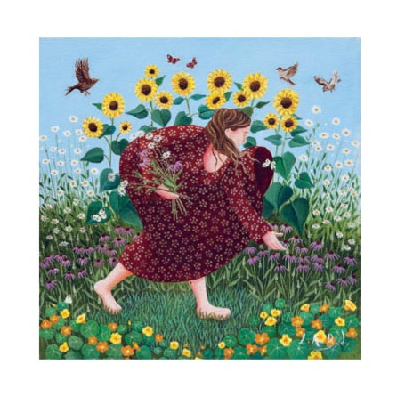 Flowers for the Kitchen  härligt födelsedagskort från Canns Down Press Art Cards