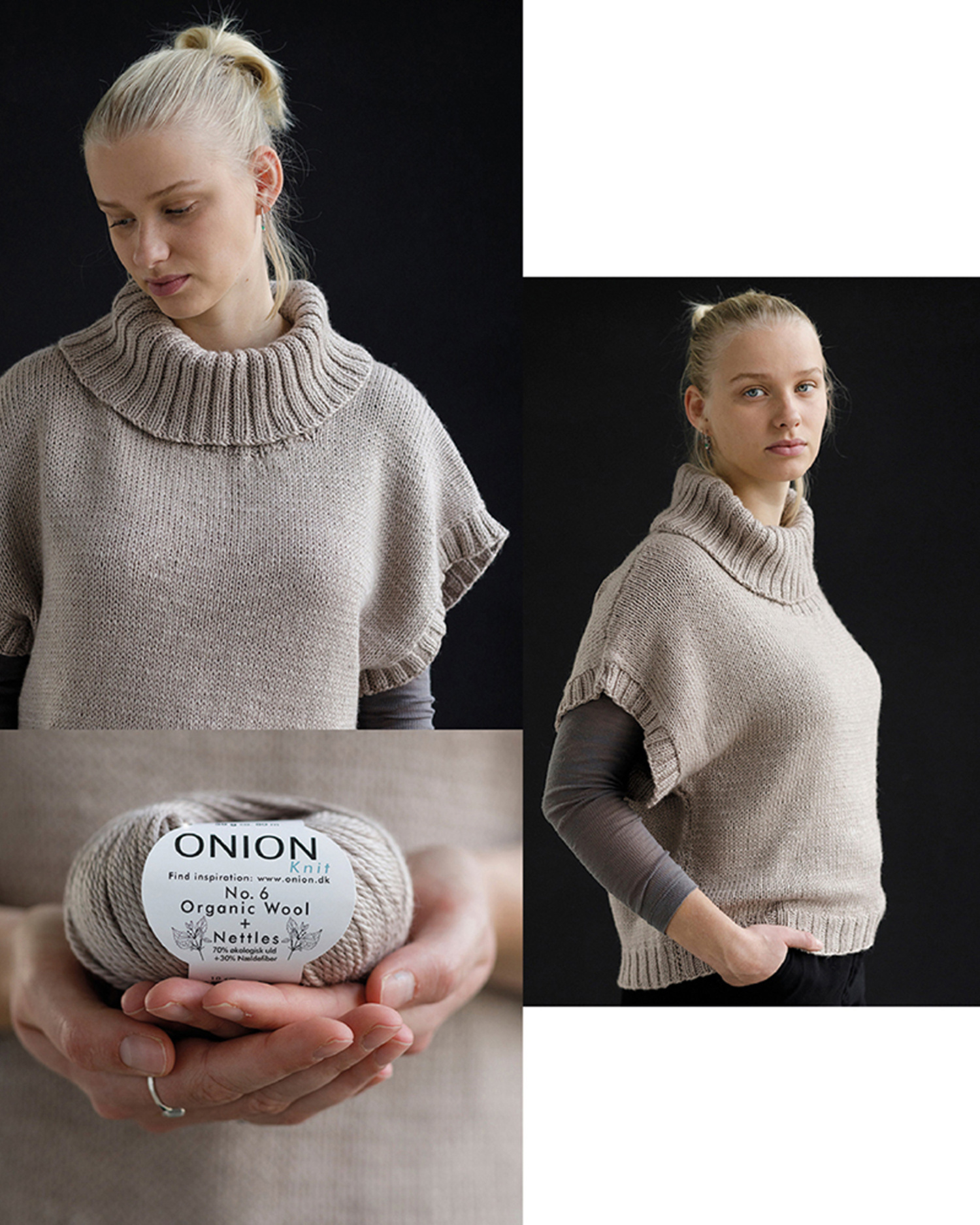 Väst med stor polokrage 1704 - N0. 6 Organic wool + Nettles PDF