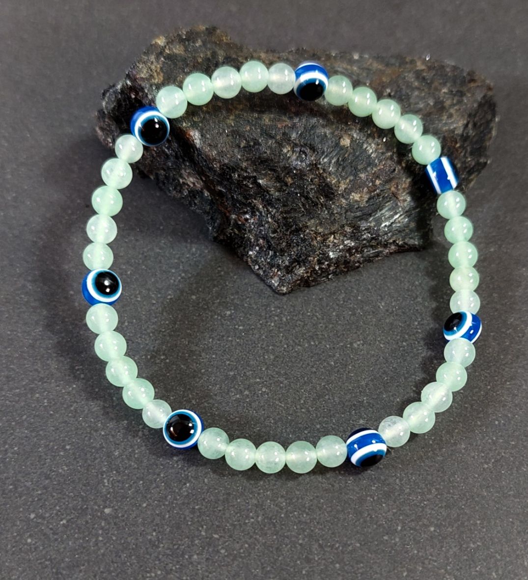  Nazar - Skyddande Ögat Armband med Grön Aventurin