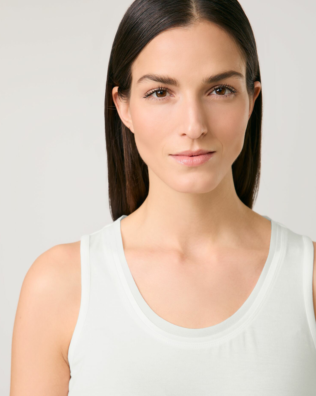 Linne rundringning med mesh/glans offwhite - 3
