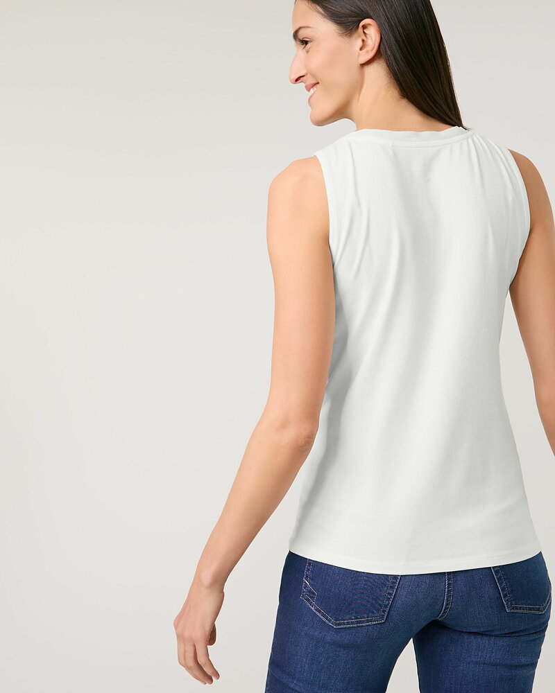 Linne rundringning med mesh/glans offwhite