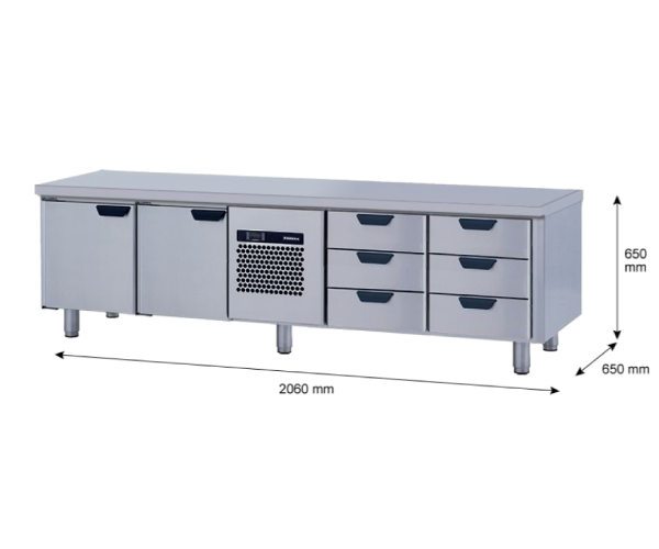 Porkka - Grillkylbänk GNL -  Kylaggregat, 4 Moduler - Mått: 2060 x 650 x 650mm - 10