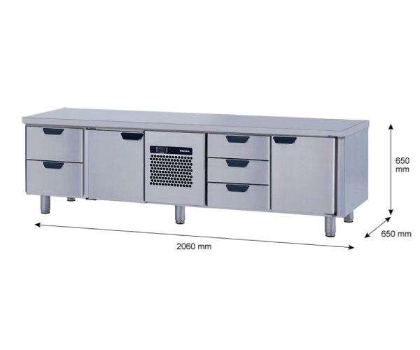 Porkka - Grillkylbänk GNL -  Kylaggregat, 4 Moduler - Mått: 2060 x 650 x 650mm - 35