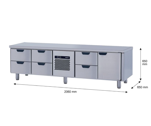 Porkka - Grillkylbänk GNL -  Kylaggregat, 4 Moduler - Mått: 2060 x 650 x 650mm - 41