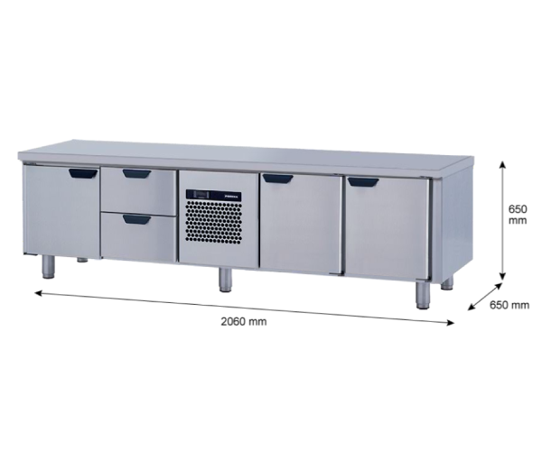 Porkka - Grillkylbänk GNL -  Kylaggregat, 4 Moduler - Mått: 2060 x 650 x 650mm - 11