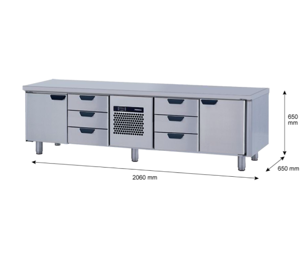 Porkka - Grillkylbänk GNL -  Kylaggregat, 4 Moduler - Mått: 2060 x 650 x 650mm - 26