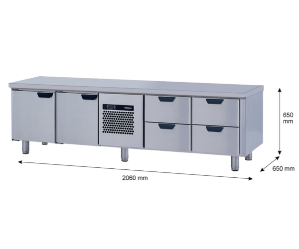 Porkka - Grillkylbänk GNL -  Kylaggregat, 4 Moduler - Mått: 2060 x 650 x 650mm - 5