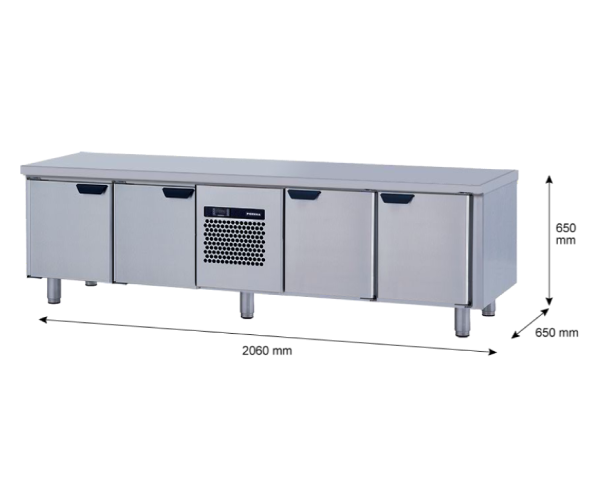 Porkka - Grillkylbänk GNL -  Kylaggregat, 4 Moduler - Mått: 2060 x 650 x 650mm