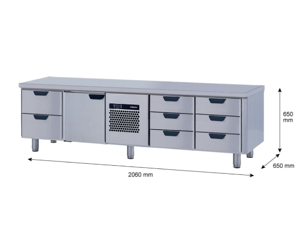 Porkka - Grillkylbänk GNL -  Kylaggregat, 4 Moduler - Mått: 2060 x 650 x 650mm - 37