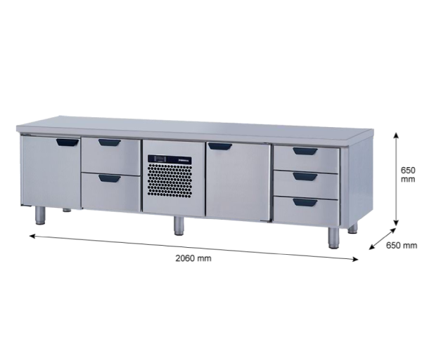 Porkka - Grillkylbänk GNL -  Kylaggregat, 4 Moduler - Mått: 2060 x 650 x 650mm - 13