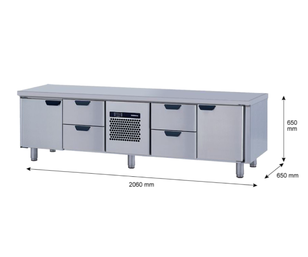 Porkka - Grillkylbänk GNL -  Kylaggregat, 4 Moduler - Mått: 2060 x 650 x 650mm - 14